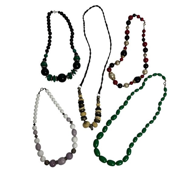 Handmade Necklaces For Women Lot Of 5 Multi Colors Beaded Fashion Jewelry - Picture 1 of 11